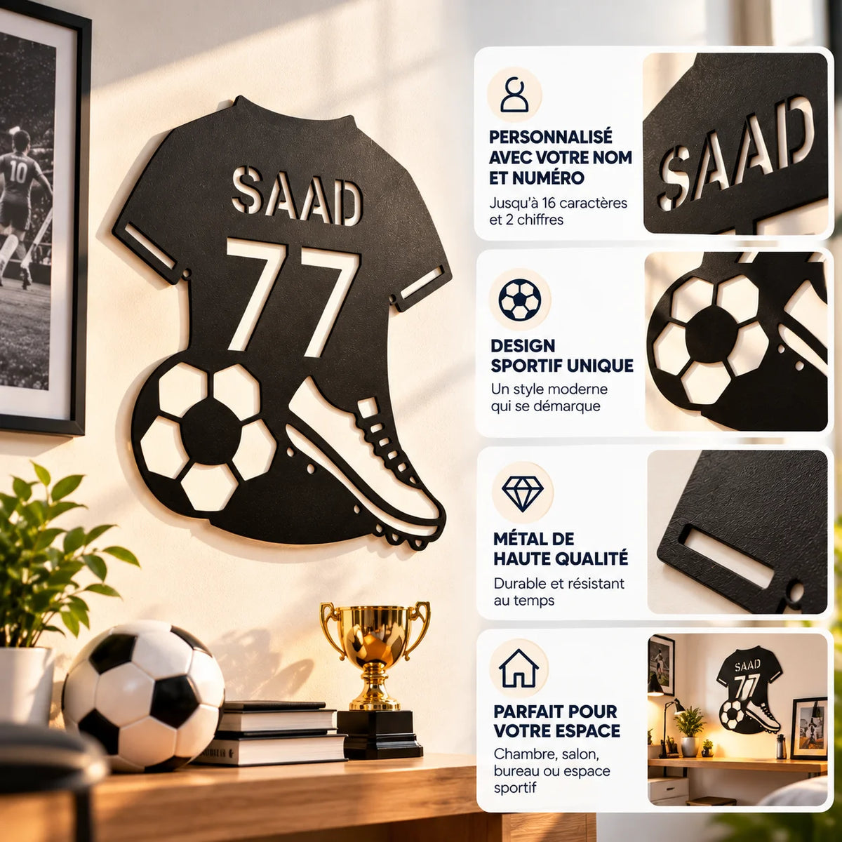 Plaque Maillot de Football Personnalisée