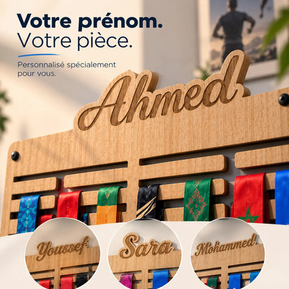 Porte-Médailles en Bois Personnalisé